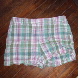 🍋‍🟩 sonoma size 14  plaid  green  white shorts denim summer